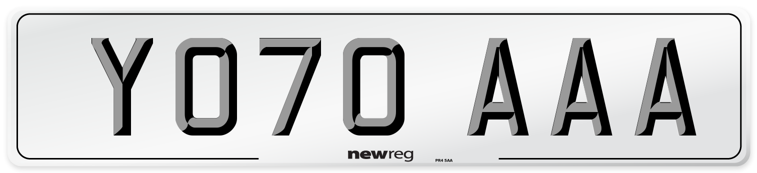 YO70 AAA Number Plate from New Reg